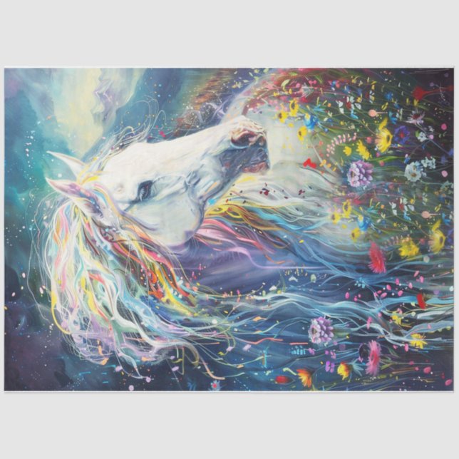 Papier Mousseline Un fleuve de couleurs (Recto)