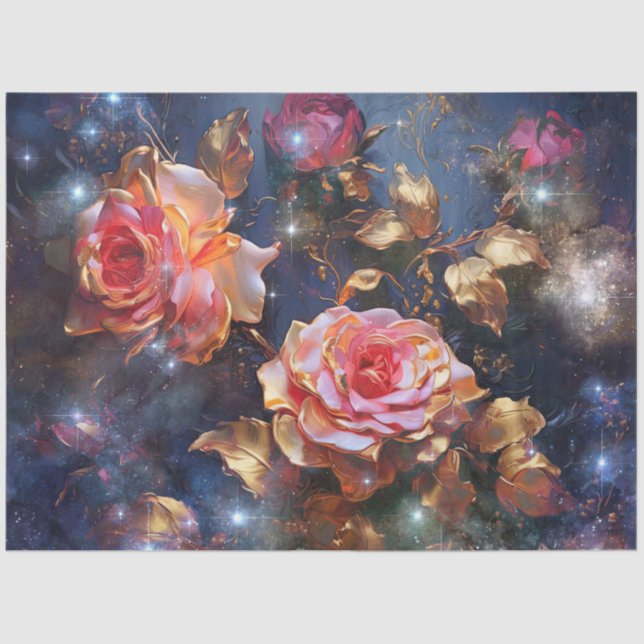 Papier Mousseline Un Galaxy Floral Series Design #21 (Recto)