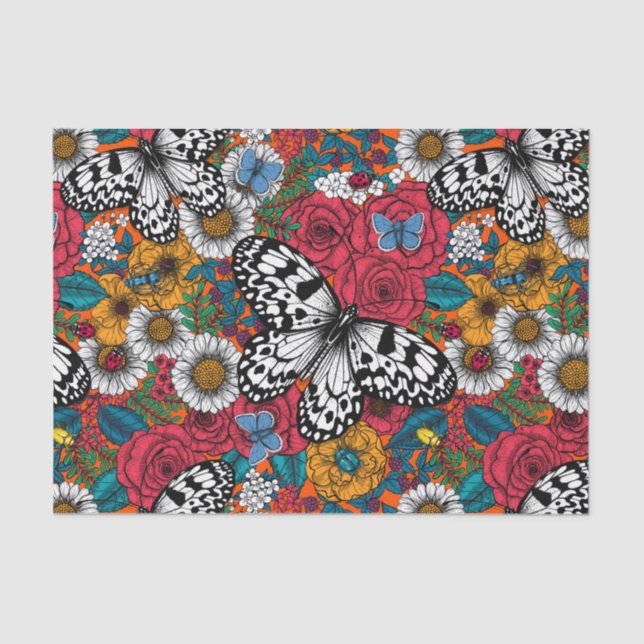 Papier Mousseline Un jardin coloré (Recto)