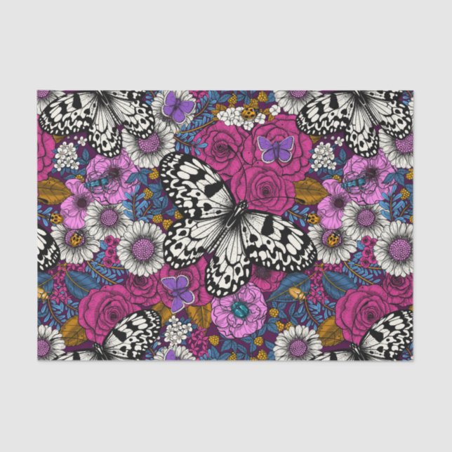 Papier Mousseline Un jardin coloré II (Recto)