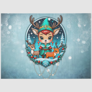Papier Mousseline Un joli personnage de dessin animé comme le renne