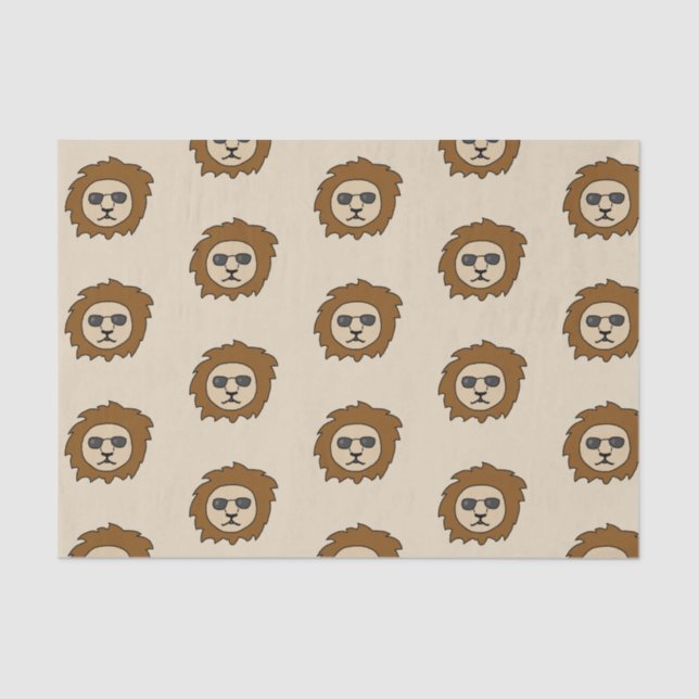 Papier Mousseline Un lion Cool avec lunettes de soleil (Recto)