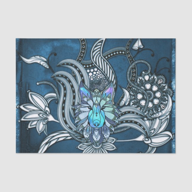 Papier Mousseline Un magnifique loup, design de lineares (Recto)