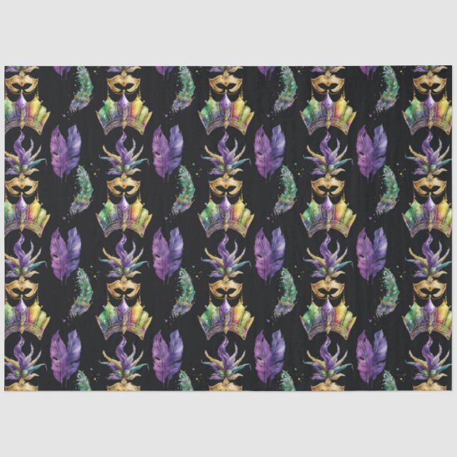 Papier Mousseline Un Masqué Mardi Gras Série Design 4 (Recto)