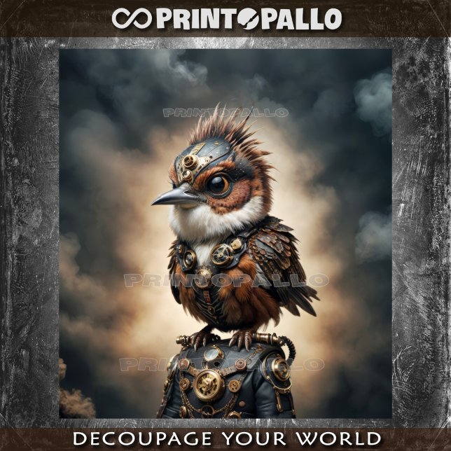 Papier Mousseline Un moineau steampunk intrépide -  (Créateur téléchargé)