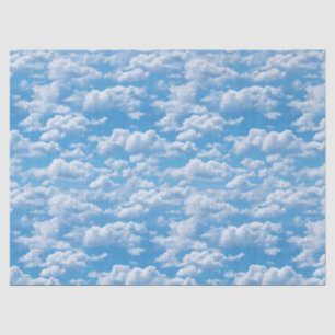 Papier Mousseline Un Motif De Nuages Blancs Sur Un Fond Ciel Bleu