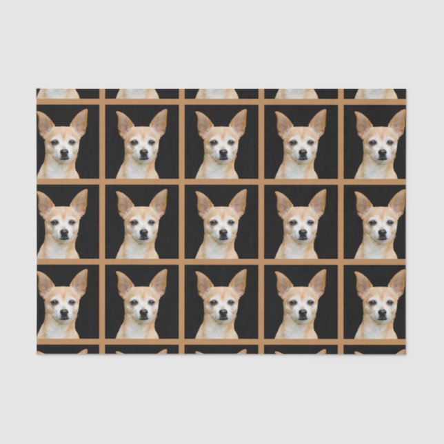 Papier Mousseline Un Motif noir de Chihuahua Cute Chihuahua (Recto)