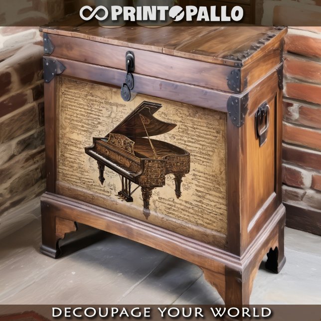 Papier Mousseline Un piano steampunk dans un monde de notes musicale (Créateur téléchargé)