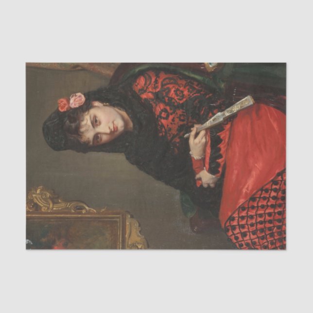 Papier Mousseline Un Rose espagnol par John Bagnold Burgess (Recto)