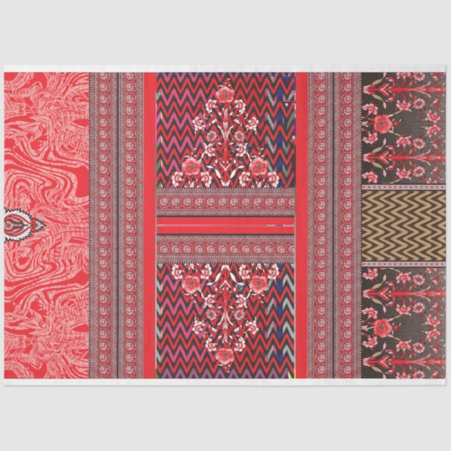 Papier Mousseline un tableau rouge et noir au coeur rouge (Recto)