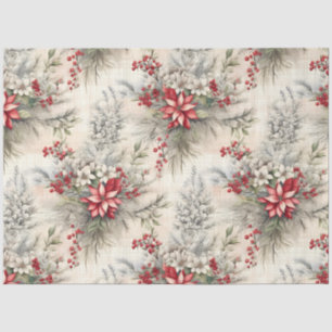 Papier Mousseline Un Tartan de Noël Floral Design Series #6