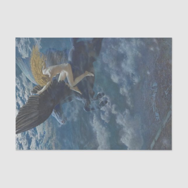 Papier Mousseline Un Valkyrie monte un cheval ailé, Dream Idyll (Recto)