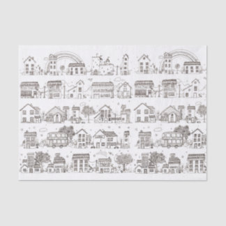 Papier Mousseline Un voyage par le village de griffonnage - papier