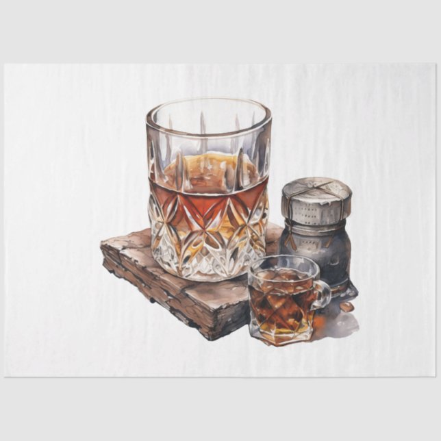 Papier Mousseline Un Whiskey Design Vintage série 2 (Recto)