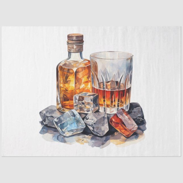 Papier Mousseline Un Whiskey Design Vintage série 5 (Recto)