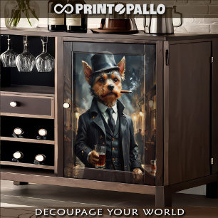 Papier Mousseline Un Yorkshire Terrier avec du whisky dans le Chicag