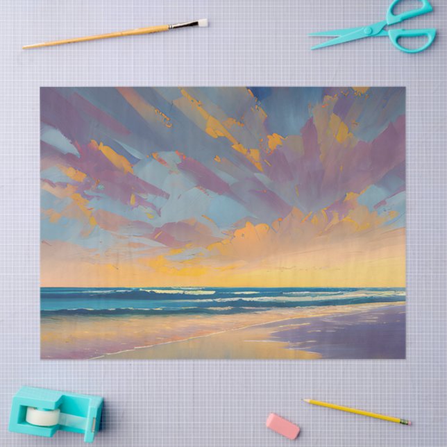 Papier Mousseline “Under a majestic sky”. (Artisanat)