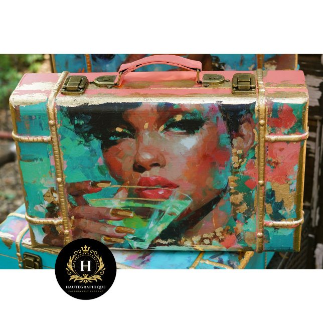 Papier Mousseline Une Africaine Américaine Martini Vert Découpage (Créateur téléchargé)