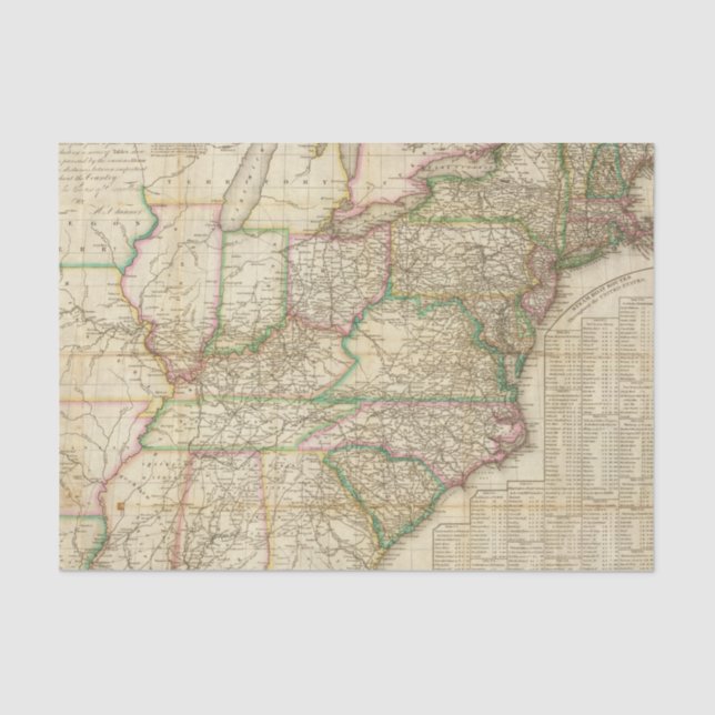 Papier Mousseline Une carte des routes, des canaux et du bateau de (Recto)