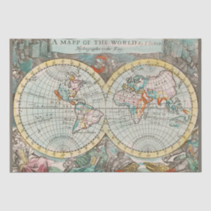Papier Mousseline Une carte du document de travail mondial