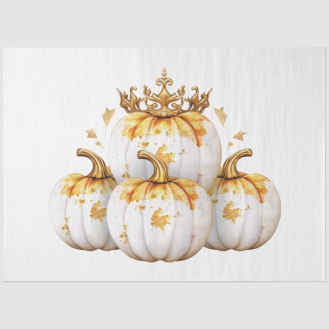 Papier Mousseline Une collection de modèles de citrouilles d'automne (Recto)