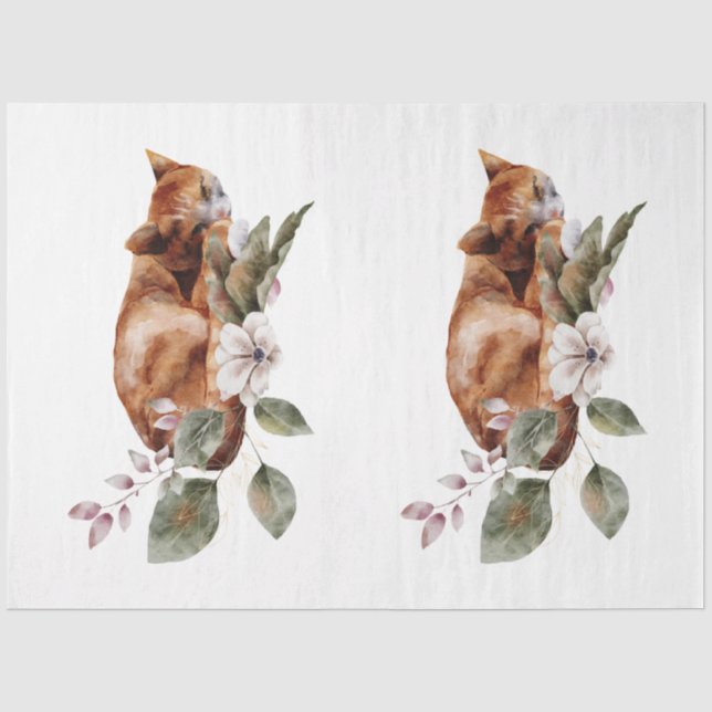 Papier Mousseline Une conception de la série d'animaux et de fleurs  (Recto)