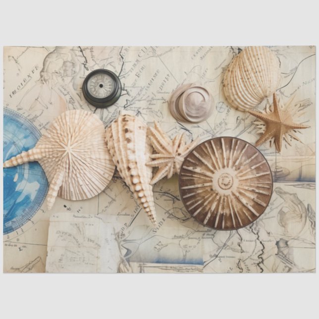 Papier Mousseline Une conception de la série maritime Shabby Chic 2 (Recto)