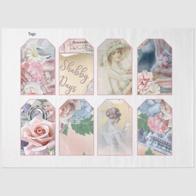Papier Mousseline Une conception de la série Shabby Chic 24 (Recto)