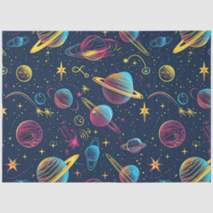 Papier Mousseline Une conception de série Cosmos néon 7