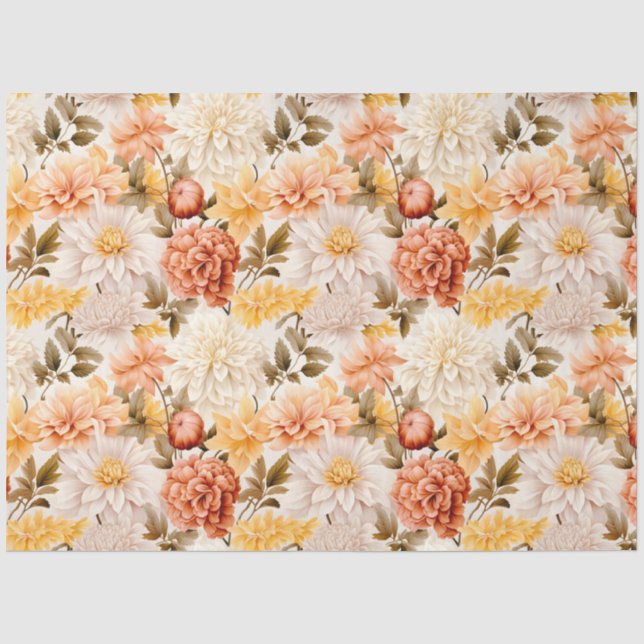 Papier Mousseline Une conception de série florale d'automne 7 (Recto)