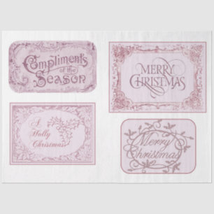 Papier Mousseline Une couleur d'eau rose Noël série Design 10