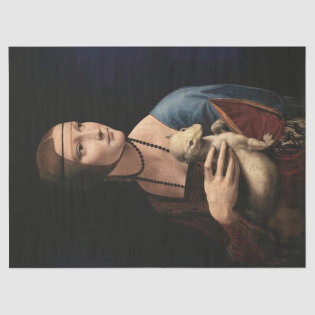 Papier Mousseline Une dame à l'Ermine Leonardo da Vinci Découpage (Recto)