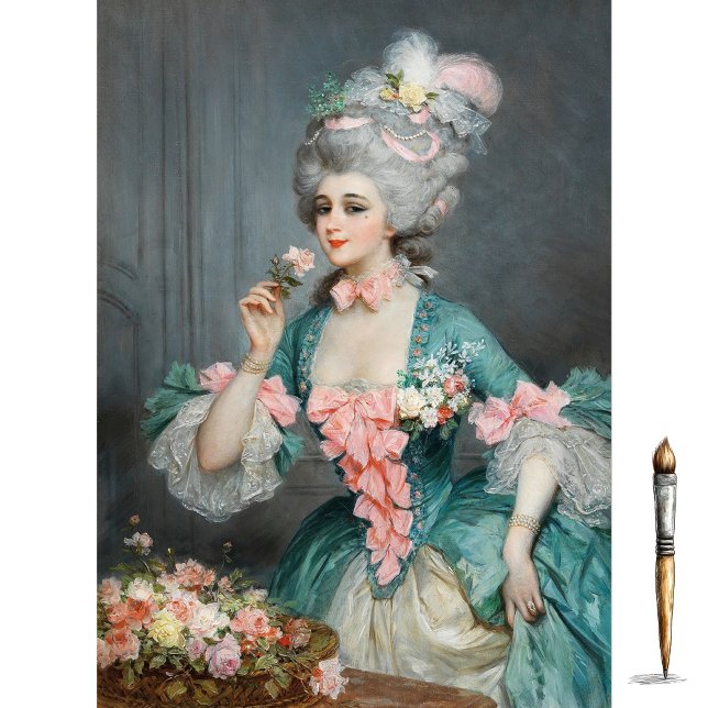 Papier Mousseline Une élégante dame aux Roses par Lucius Rossi (Créateur téléchargé)