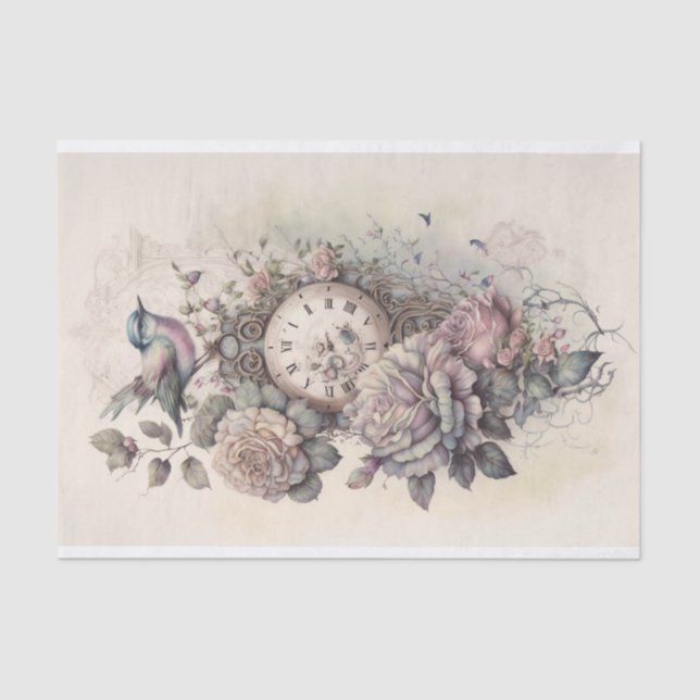 Papier Mousseline Une étude en Rose et 1 Tissus Paper (Recto)