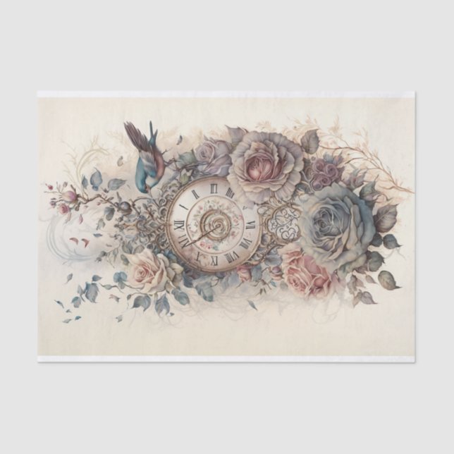 Papier Mousseline Une étude en Rose et temps 3 (Recto)