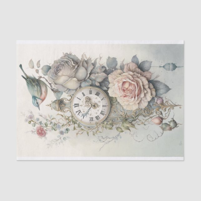 Papier Mousseline Une étude en Rose et temps 4 (Recto)