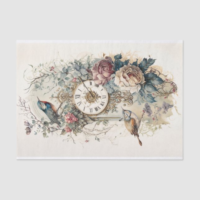 Papier Mousseline Une étude en Rose et temps 5 (Recto)