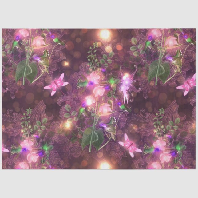 Papier Mousseline Une fée dans le jardin Série Conception 1 (Recto)