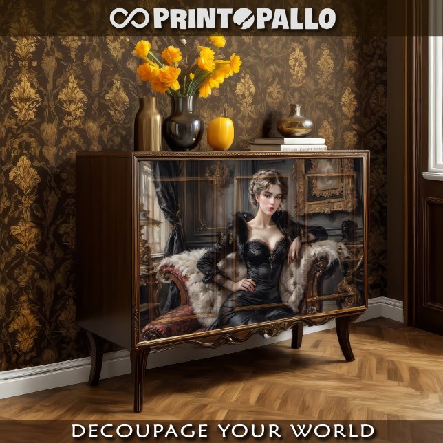 Papier Mousseline Une femme allongée sur un canapé au XIXe siècle (Créateur téléchargé)