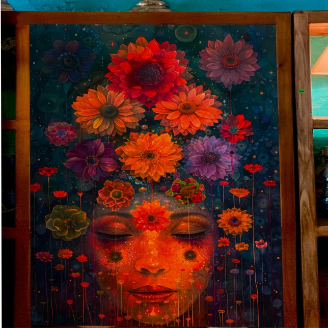 Papier Mousseline Une femme aux fleurs Découpage (Créateur téléchargé)