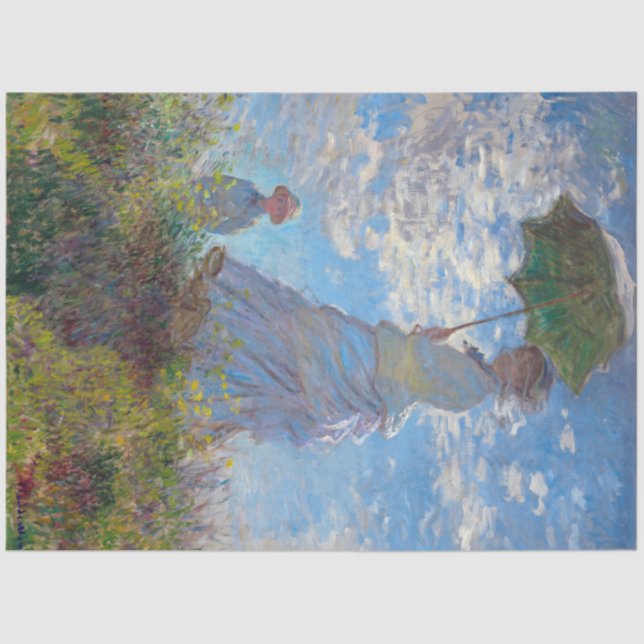 Papier Mousseline Une femme avec un parasol, Monet (Recto)
