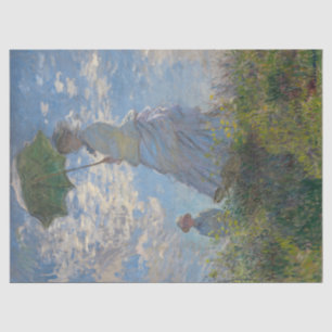 Papier Mousseline Une femme avec un parasol par Claude Monet