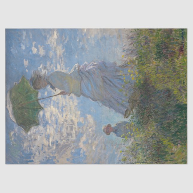 Papier Mousseline Une femme avec un parasol par Claude Monet (Recto)