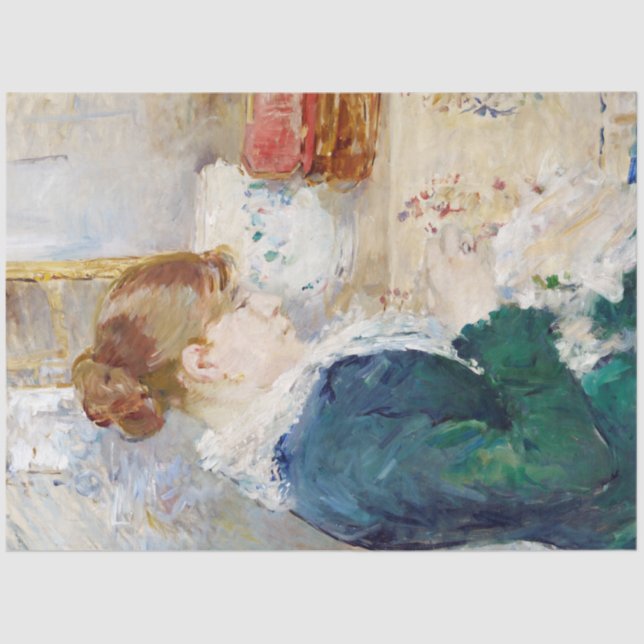 Papier Mousseline Une Femme Couchant, Berthe Morisot (Recto)