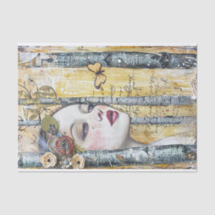 Papier Mousseline Une femme dans la boîte de dialogue Vintage