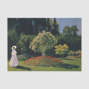 Papier Mousseline Une femme dans un jardin par Claude Monet