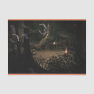 Papier Mousseline Une fille dans les bois Découpage