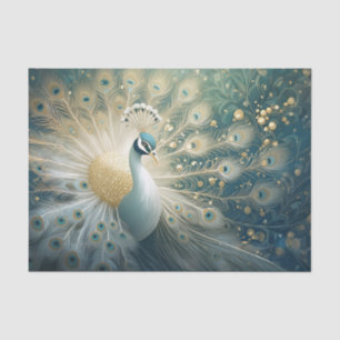 Papier Mousseline Une Grande Entrée, Plumes Blanches Peacock Finery