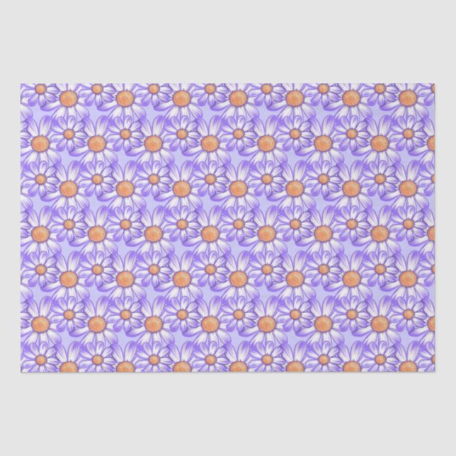 Papier Mousseline Une marguerite violette/papillon (Recto)