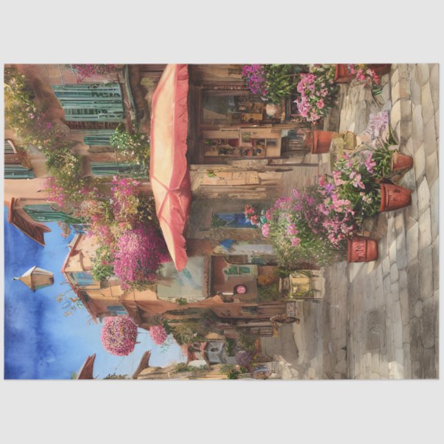 Papier Mousseline Une scène de rue italienne Ephemera Design Series  (Recto)